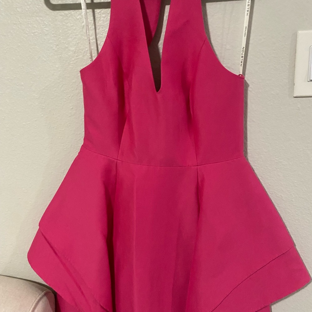 Halston Heritage Hot Pink Dress with Exposed Zip
